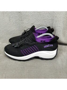 OrthoFit Shoes Womens Size 9 Black Purple Stretch Casual Sneakers
